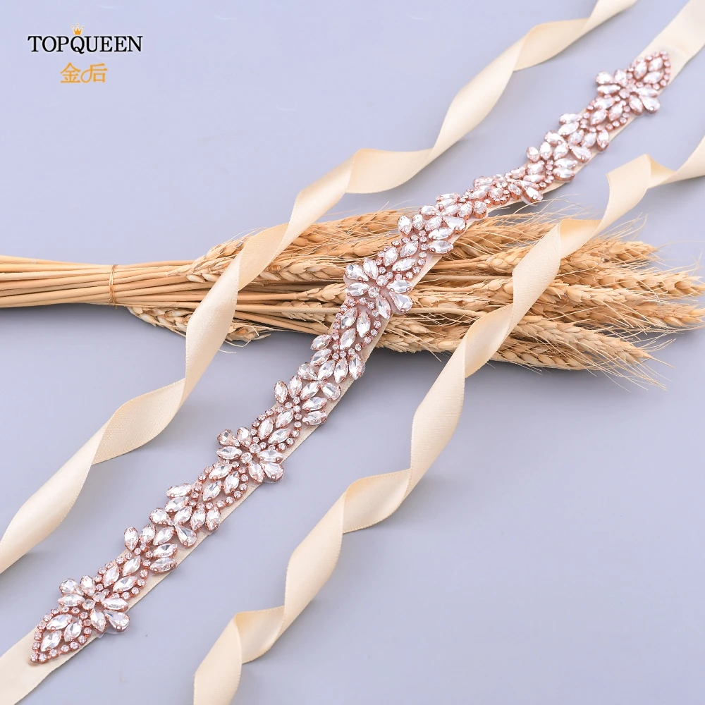 

TOPQUEEN S429-RG, розовое золото, стразы, ремни, свадебное платье, пояс для женщин, свадебное платье, пояс для невесты, пояс для подружки невесты