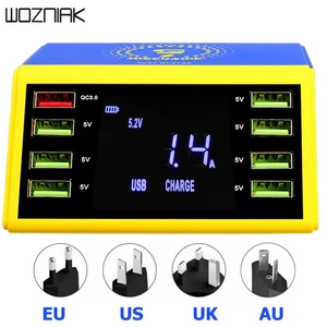 Устройство для быстрой зарядки MECHANIC с ЖК-дисплеем и 8 портами USB, док-станция QC 3,0 с беспроводным зарядным устройством 10 Вт для ремонта iPhone