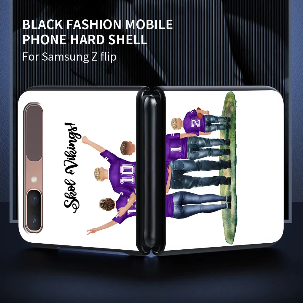 

for Samsung Galaxy Z Flip Mobile Phone Shell Z Flip 5G Folding Protective Case Luxury Black Coque Shell Baby Mother Girl Family
