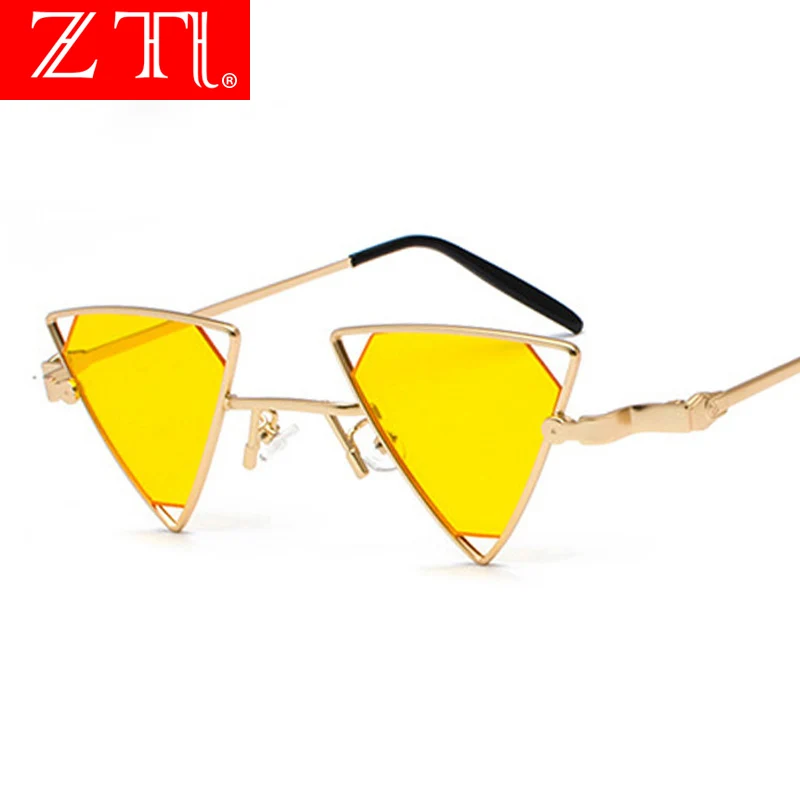ZT для женщин стимпанк треугольные солнечные очки Винтаж Стиль Панк Мода мужчин