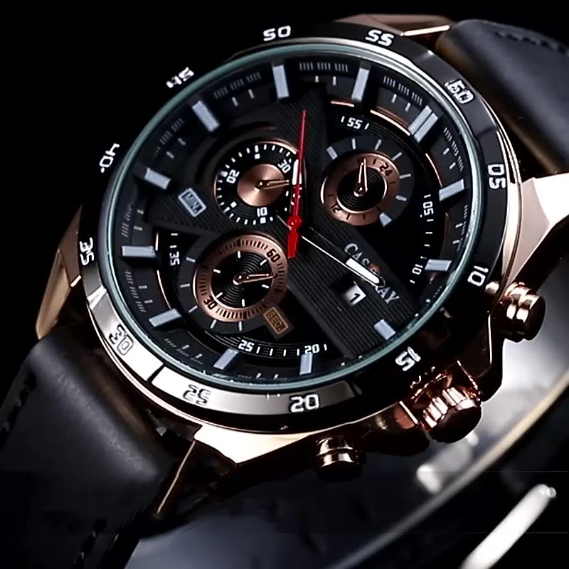 Luxury Men's Wrist Wathces Fashion Leather Strap Waterproof Man Watch Sport Luminous Calendar Quartz Male Clock reloj hombre