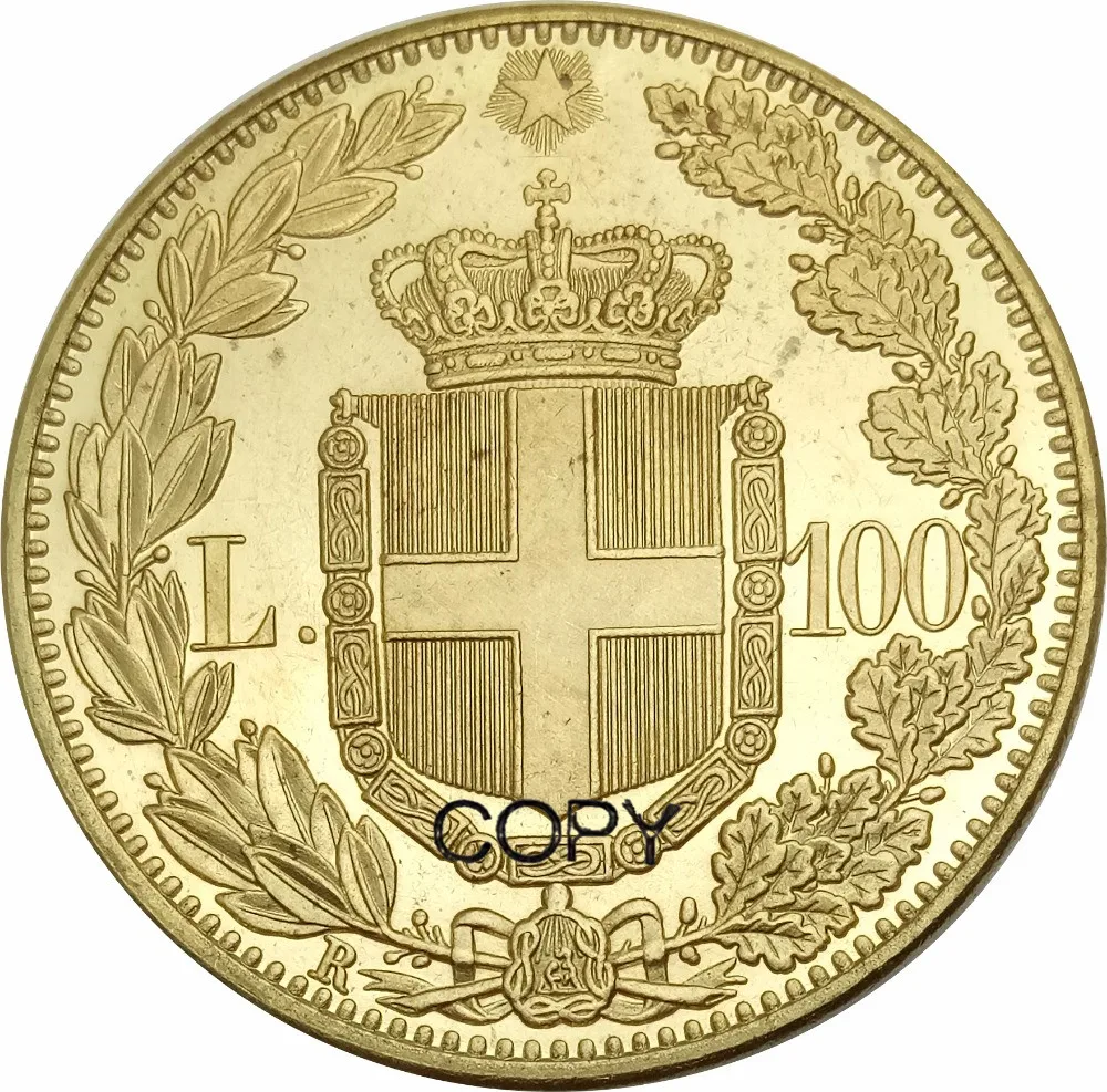 Италия 100 Lire Umberto I 1891 R латунь имитация монеты