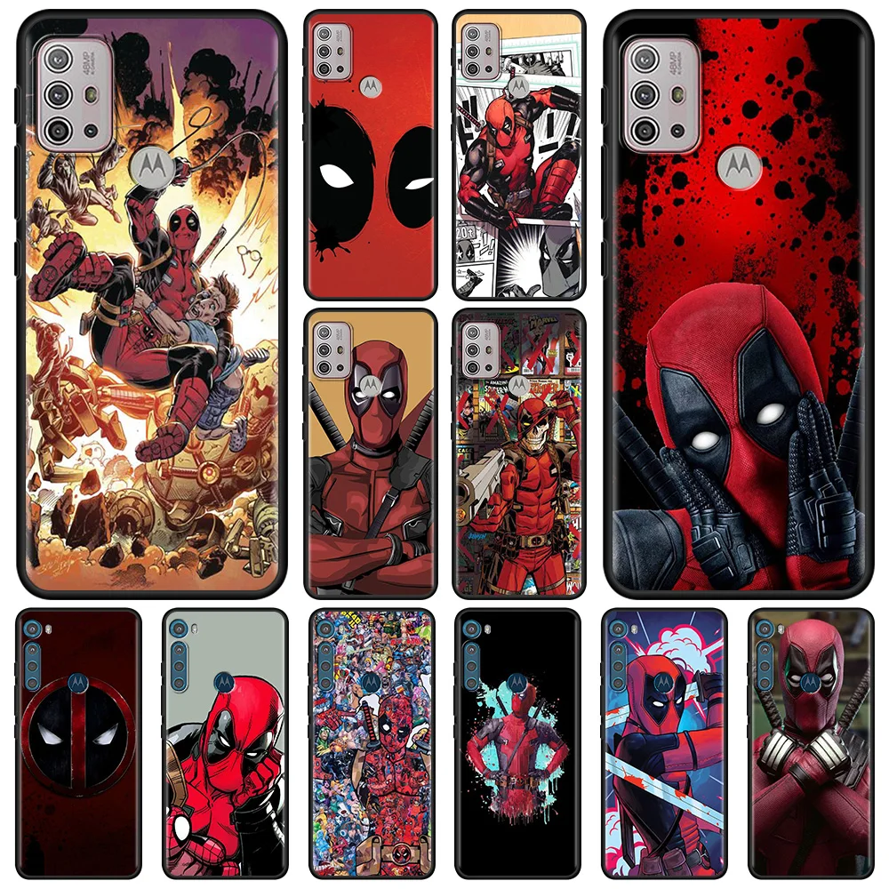 

For Moto G10 G9 G8 Plus Play Power One G20 G30 G40 G50 G60 Edge 20 Case for MOTOROLA One Fusion Shell Marvel Deadpool hero