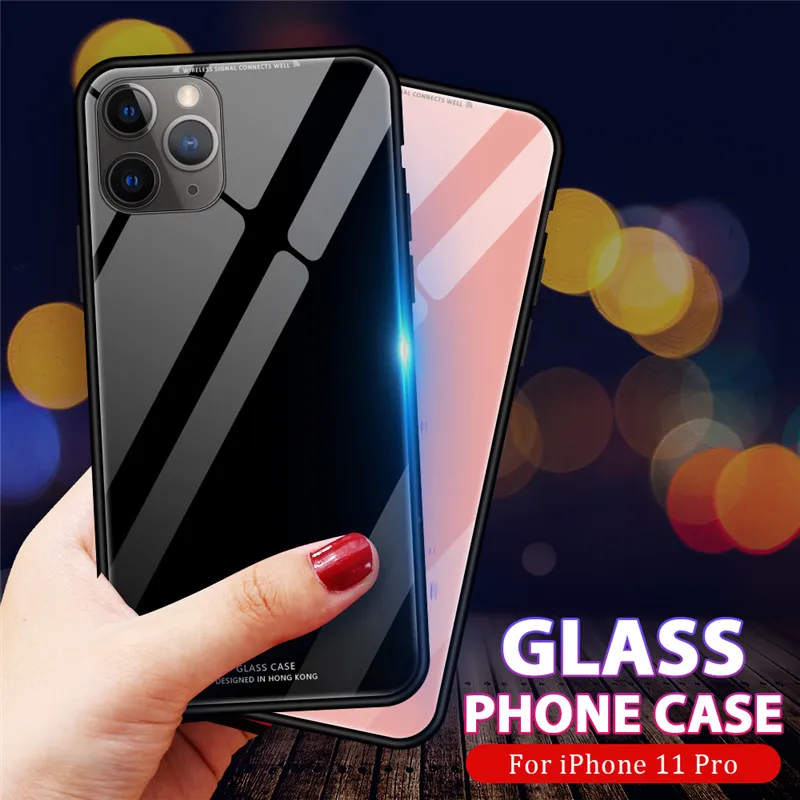 Противоударный чехол для iPhone 11 12 mini Pro X XS XR Max телефонный из закаленного стекла 6 7 8