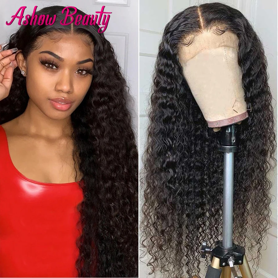 

Curly Human Hair Wig Lace Front Human Hair Wigs Malaysian Kinky Curly Wig HD Transparent Lace Wig Pre Plucked Wig With Baby Hair