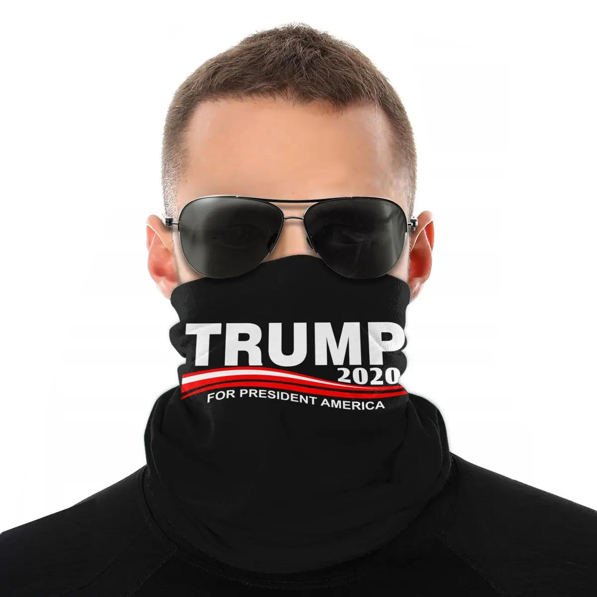 

Donald Trump President 2020 Scarf Neck Face Mask Neck Gaiter America USA Seamless Bandana Dustproof Headwear Outdoor Hiking