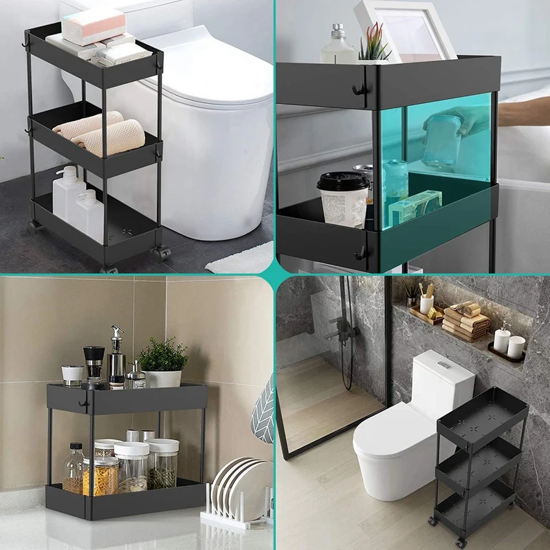 Тонкий корзина для хранения 3 уровня Ванная комната Органайзер пластиковая сумка