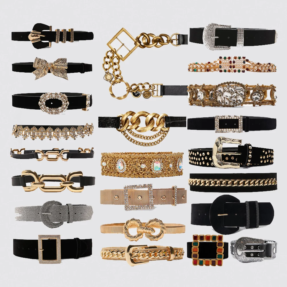 Dvacaman бренд ZA 2019 роскошный кристалл жемчуг Макси Пряжка ремни для женщин
