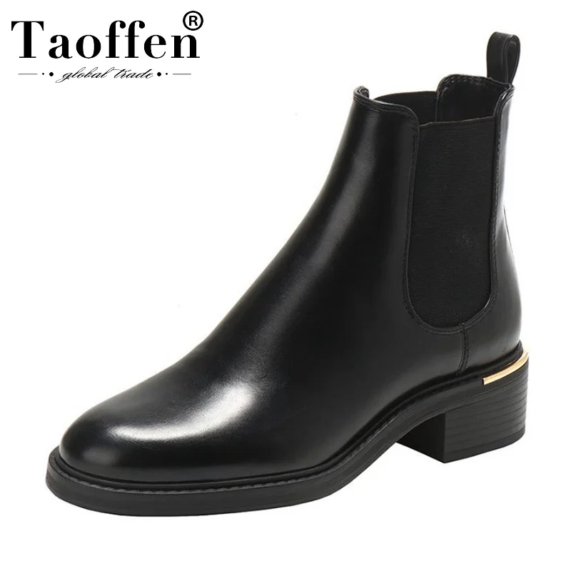 Женские офисные Ботинки Челси Taoffen Простые Вечерние ботильоны размеров 35 40 в