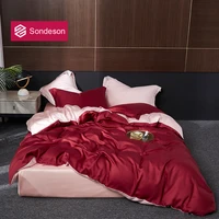 sondeson women 100 silk red bedding set 25 momme healthy beauty queen king duvet cover fitted sheet pillowcase for great sleep