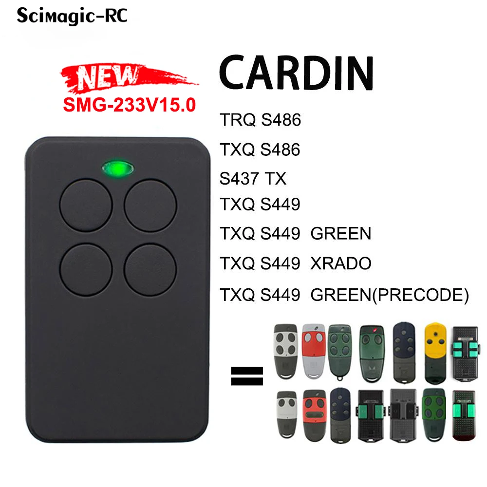 

Пульт управления открывалкой гаражных дверей Cardin S449, S486, S437, QZ2, QZ4, S476, TX2, TX4, 433 МГц, 433,92 МГц