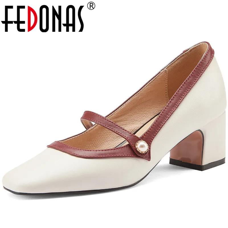 

FEDONAS Mary jane/Женская обувь; Коллекция 2021 года; Туфли-лодочки на высоком каблуке с украшением из жемчуга; Женская обувь из натуральной кожи для с...