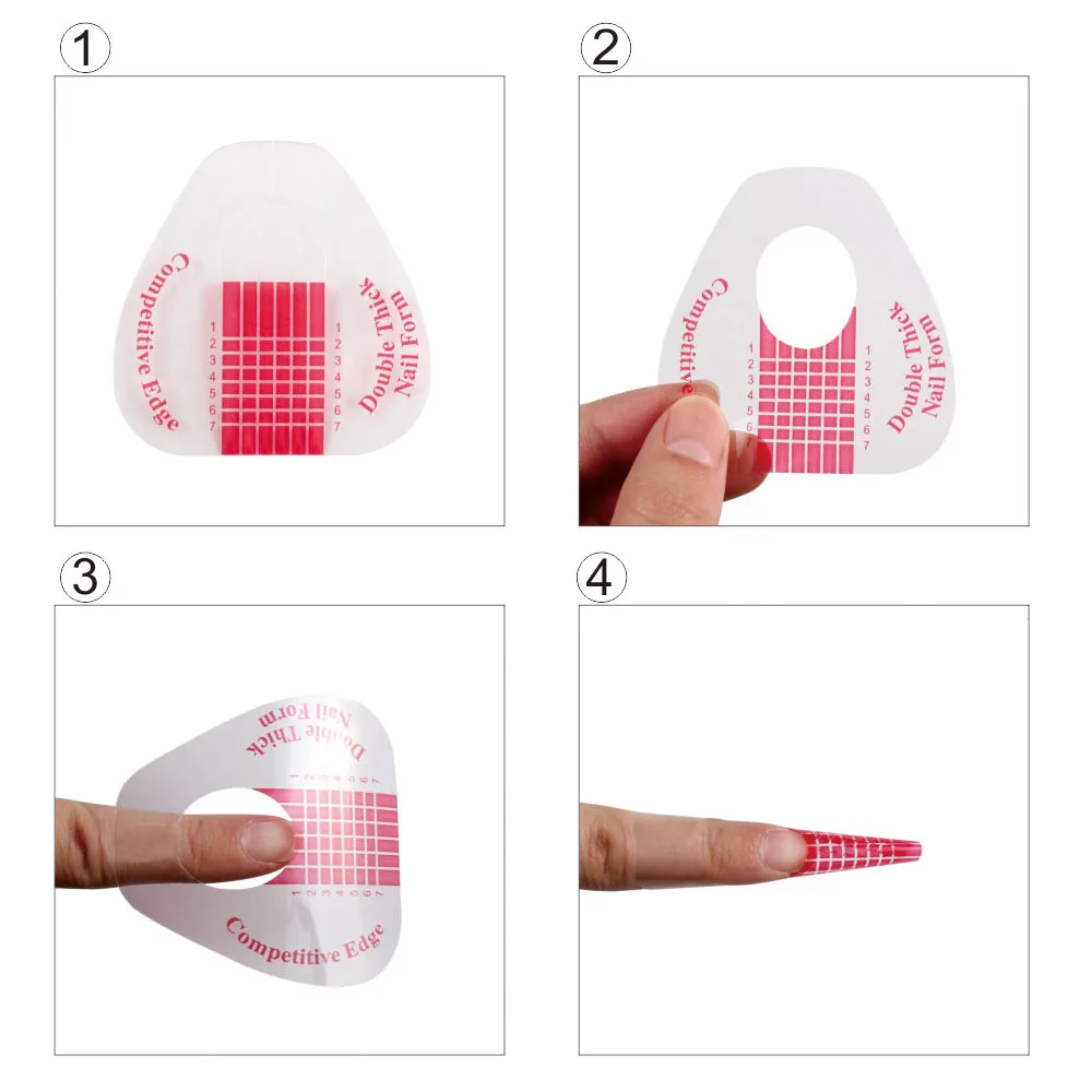 

Nail Forms Extension Acrylic French Curve Sticker UV Gel Building Self-Adhesive Manicure PVC Clear Red Nail Form