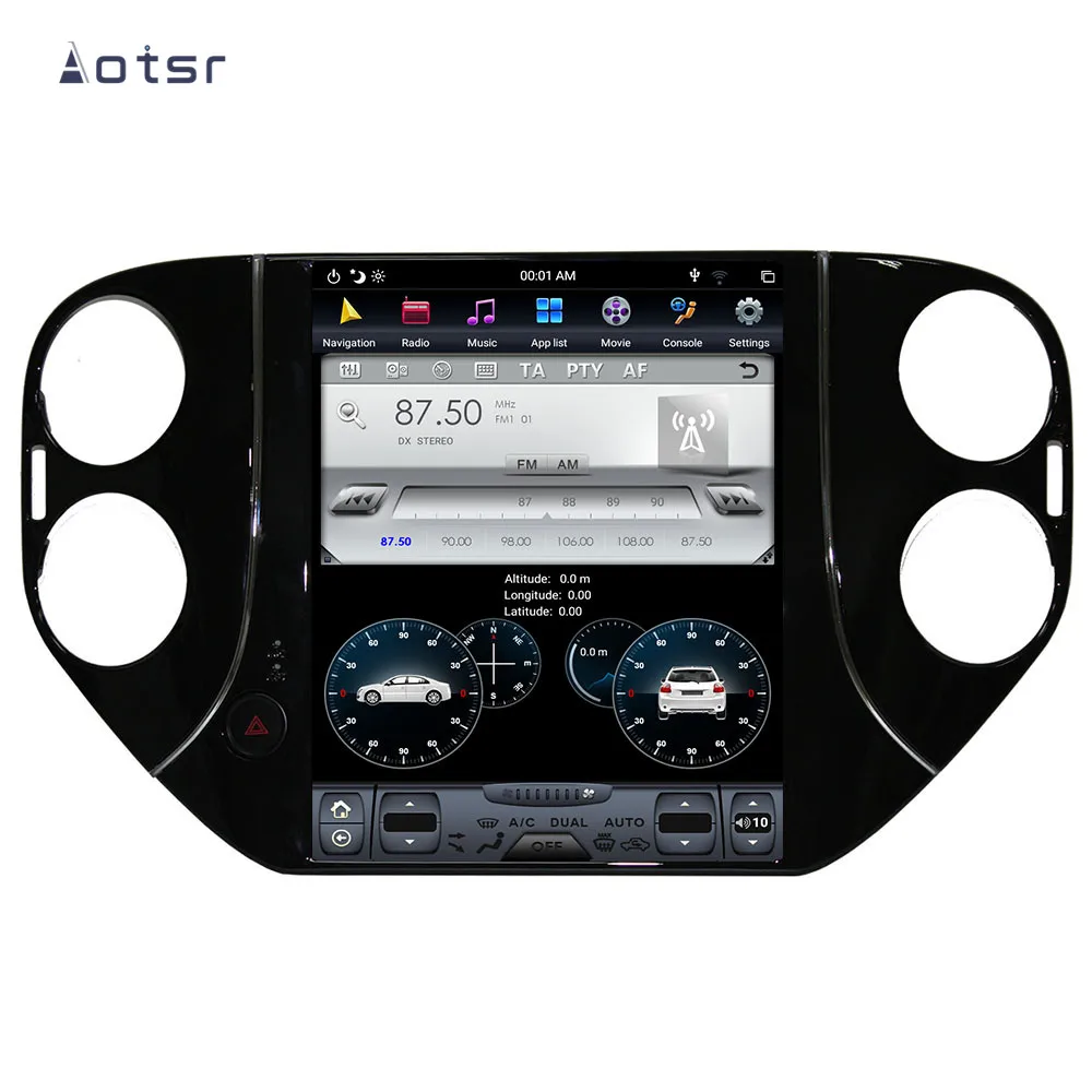 Автомобильный GPS-навигатор в стиле Tesla на Android 9 0 4 Гб для VW Tiguan 2010-2016 радио