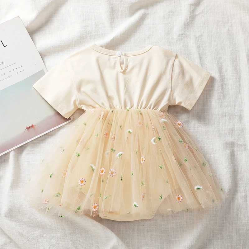 Новинка Корейский комбинезон с короткими рукавами для маленьких девочек Детский