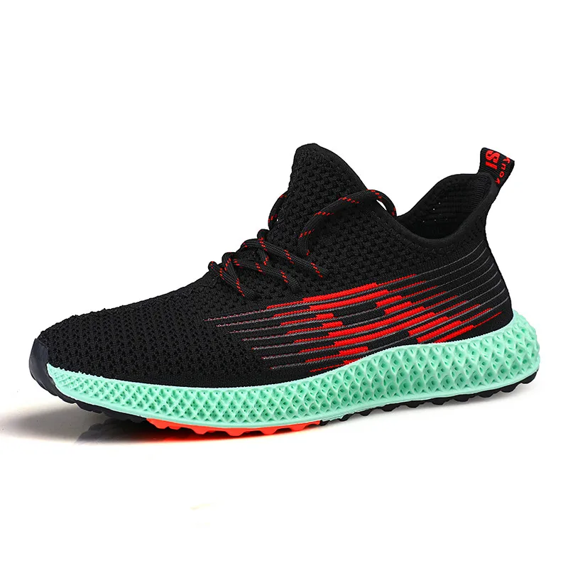 Черный Мужские кроссовки Flyknit, дышащие, брендовые, трендовые кроссовки для мужчин, тренировочная обувь, zapatos hombre, кроссовки для мужчин, удобные - Цвет: Черный