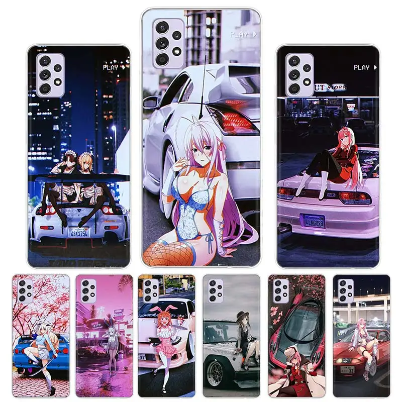 

Anime Girl JDM Sports Case Funda For Samsung Galaxy A52 A51 A50 A71 A72 A70 A12 A22 A31 A32 A21S A30 A40 A41 A42 A11 Cover Coque