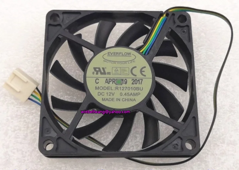 Вентилятор для видеокарты Everflow R127010BU 12V 0.45A 70*70*10 мм 7 см - Цвет: 4wires