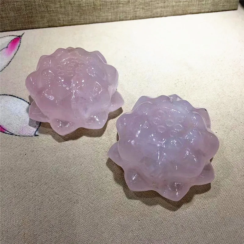 

1 шт., натуральный кристалл лотоса, роза, кварц, искусственный фэн-шуй, декоративное украшение для коллекции