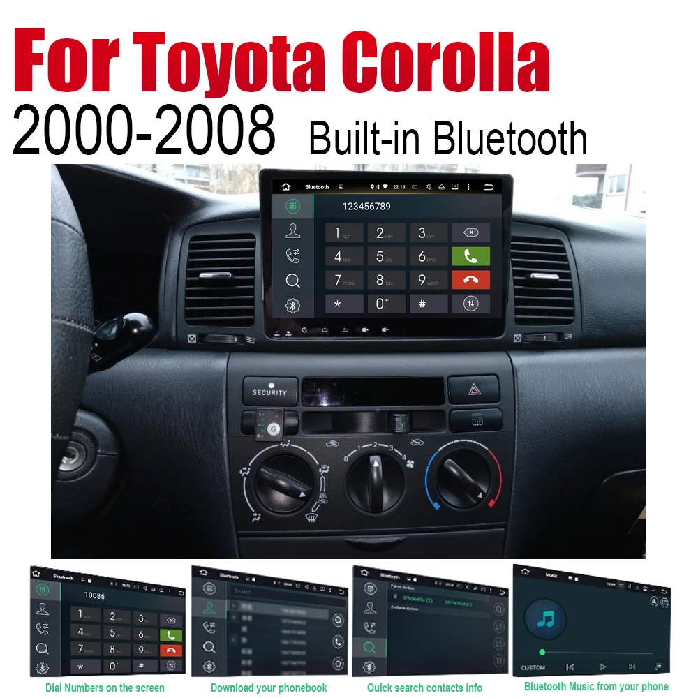 Автомагнитола ZaiXi с GPS навигацией для Toyota Corolla 2000 ~ 2008 Android мультимедийная система