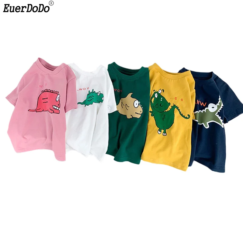 

Детская футболка, одежда для мальчиков и девочек, хлопковая мультяшная футболка с коротким рукавом для мальчиков и девочек, топы, детские фу...