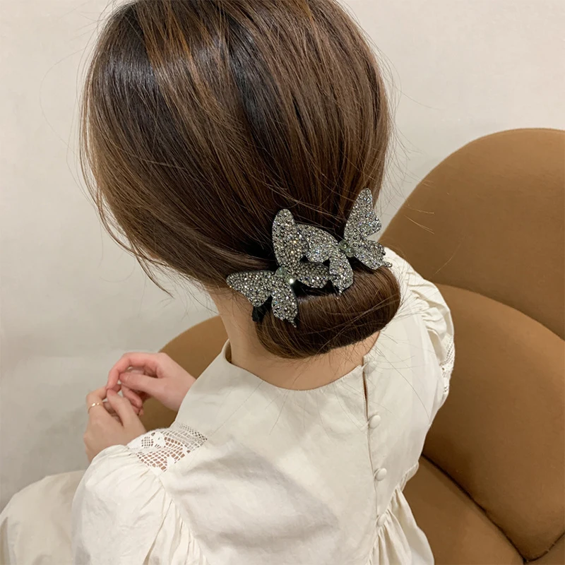 Стразы артефакт для волос в виде бабочки заколки головной убор женское