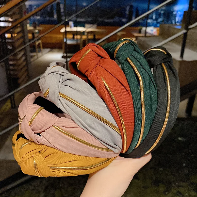 Ободок для волос женский с принтом простой тканевый обруч узлом аксессуар на