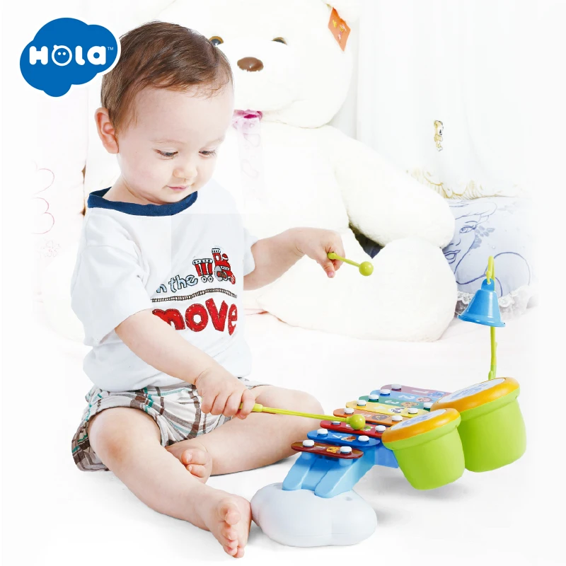HOLA TOYS 909 детские игрушки Красочные радужные ручная ударная фортепиано 8 Note