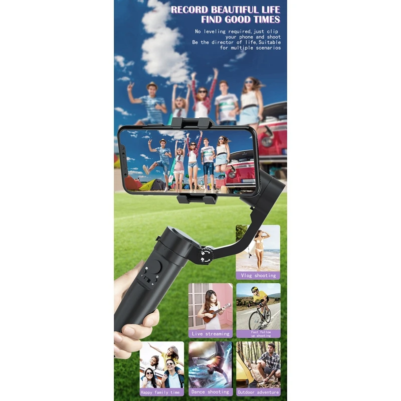 

RK-C35 Pocket Foldable Handheld Gimbal Stabilizer Mobile Phone Stabilizer Folding Handheld Anti-Shake