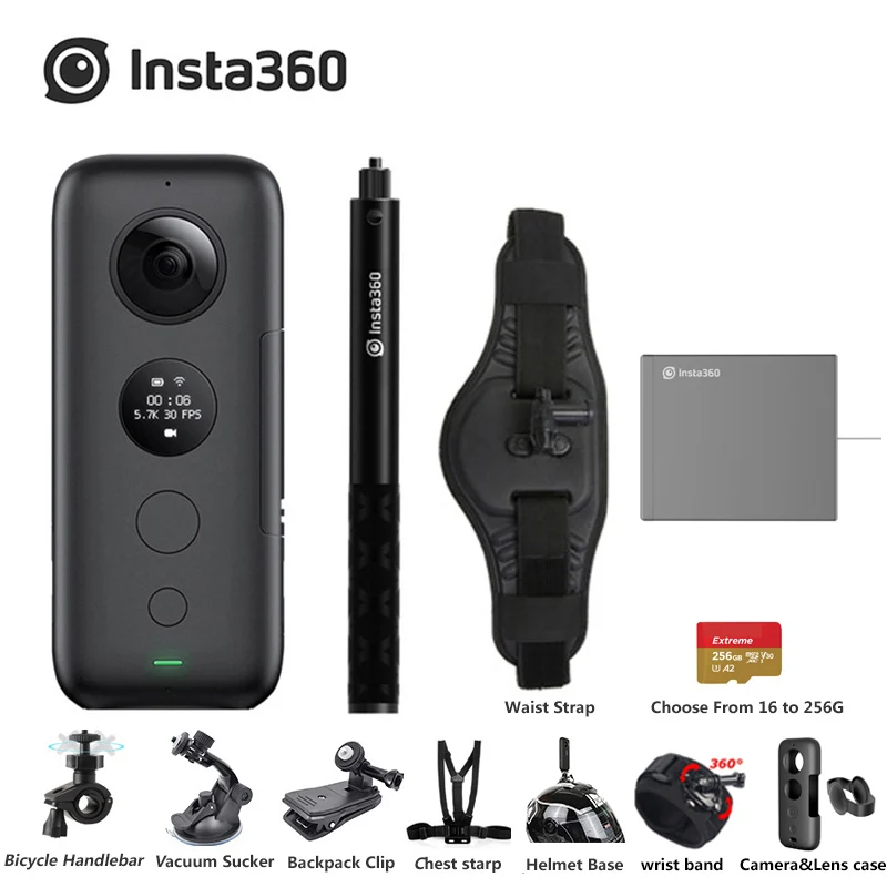 Insta360 one x 5,7 K 18MP Спортивная Экшн-камера для iPhone Android Insta 360 ONE X зарядное устройство время пули - Цвет: Bundle5