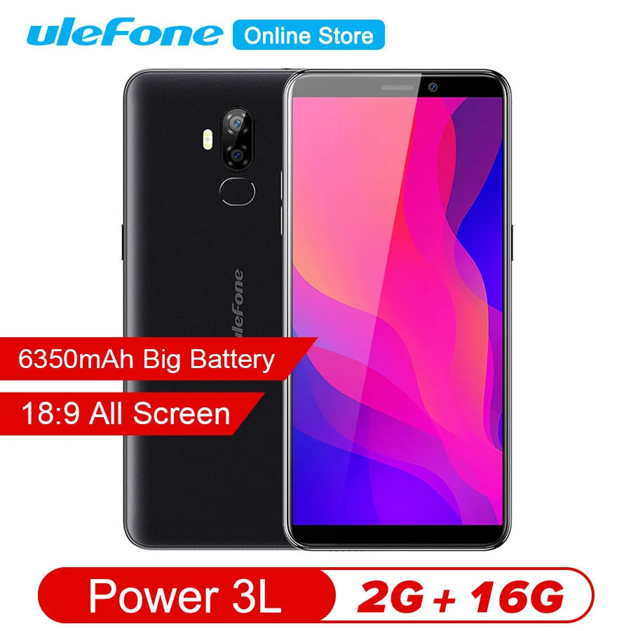Ulefone power 3L 6," HD+ Android 8,1 мобильный телефон MTK6739 четырехъядерный 2 ГБ+ 16 Гб NFC 13MP+ 5MP камера 6350 мАч Лицо ID 4G смартфон