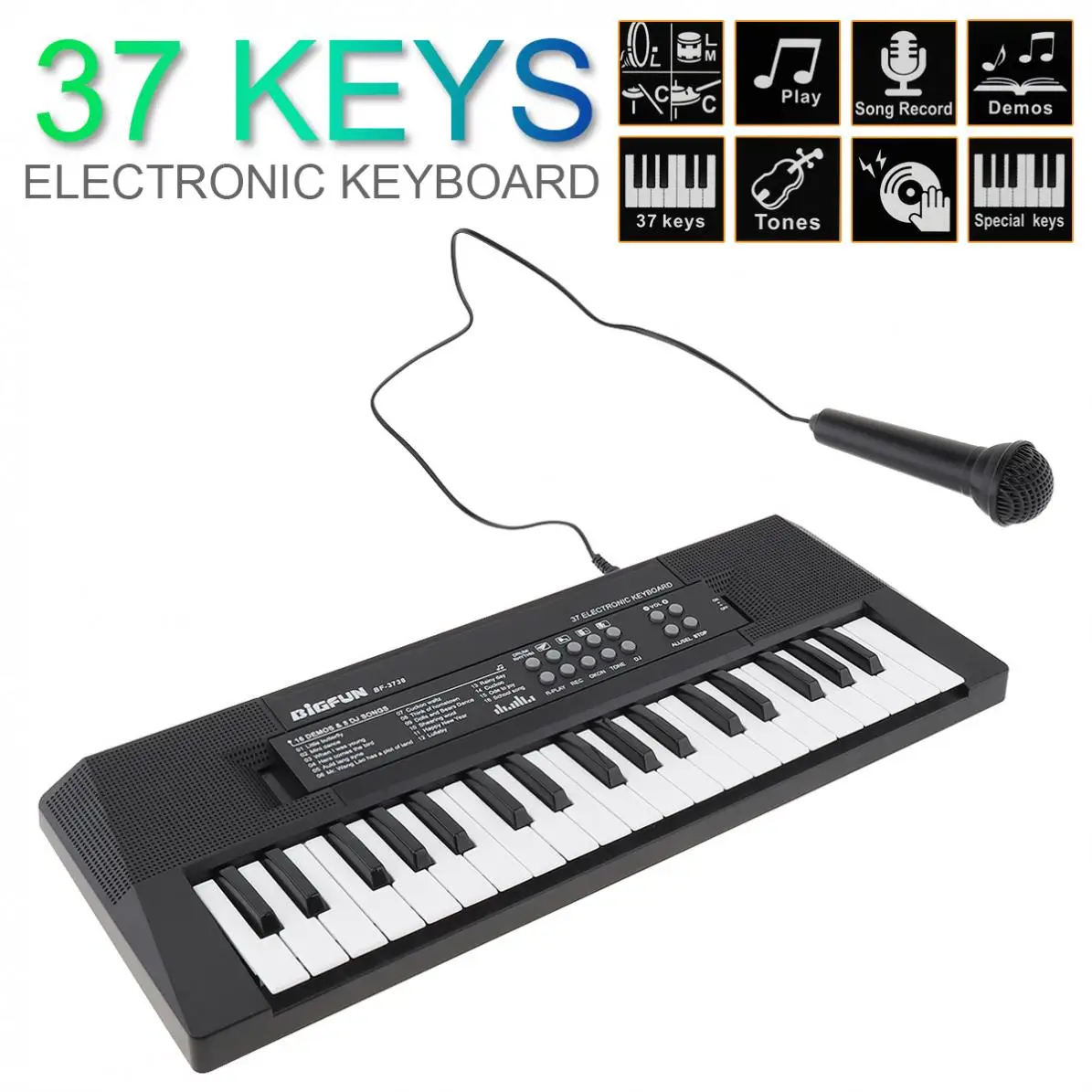 

37Keys Electronic Keyboard Piano Digital Music Key Board with Microphone Children Gift Musical Enlightenment