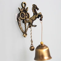 1pc wind chime retro nostalgic style animal pendant bells door metal iron bell wind chime ornament wall horse elephant owl shape