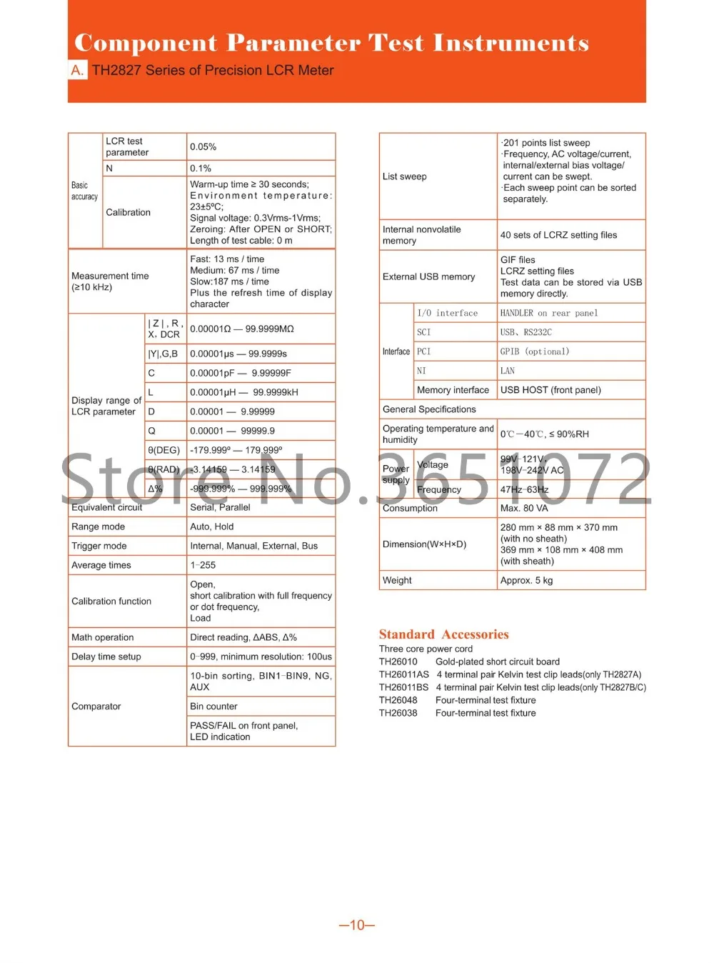 TH2827C/TH2827B/TH2827A RLC Цифровой Измеритель LCR точный ESR метр профессиональный поставщик испытательного оборудования