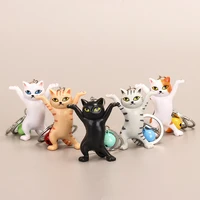 creative cartoon animal dance cat keychain cute fashion bag ornaments car key chain friend gift