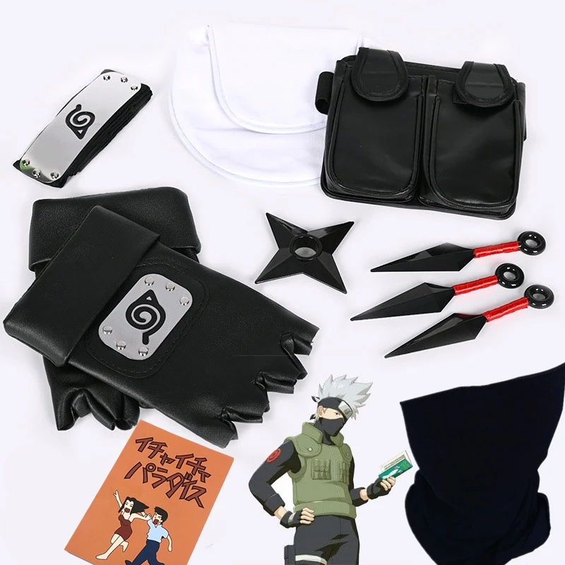 Перчатки для косплея хатакэ Какаси повязка на голову с маской костюма Хэллоуин