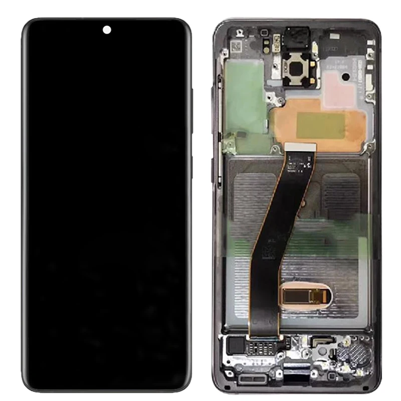 Cena Oryginalny S20 Ultra G988B LCD Do Samsung Galaxy S20 Plus LCD Z Ramką S20 SM-G981B G986B G986U Wyświetlacz Dotykowy