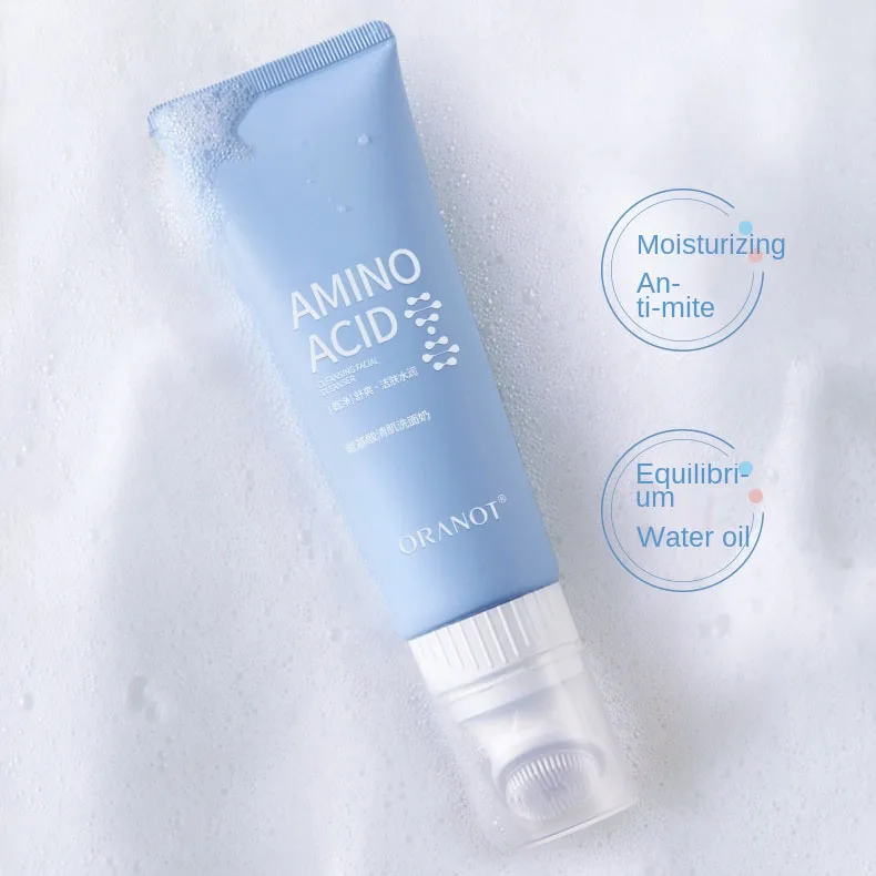 Аминокислотный пенящийся очищающий гель для лица, питательный, глубоко очищающий, увлажняющий, осветляющий, противопигментных пятен, уход за кожей, моющий.