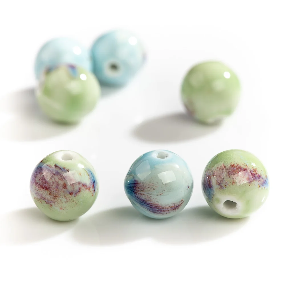 

18#5pcs Special Color Big Ceramic Round Beads For Jewelry Making Bracelet Necklace Handmade DIY Materials #XN138
