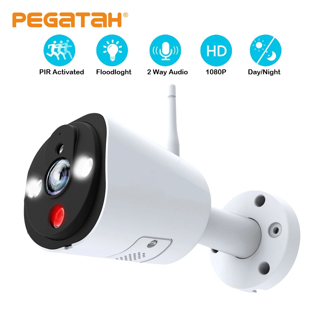 Ip камера с сигнализацией 1080 p Wi Fi белая светодиодная сирена прожектором