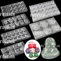 christmas polycarbonate chocolate mold santa claus snowman bell christmas tree mousse candy chocolate mould baking cake tool