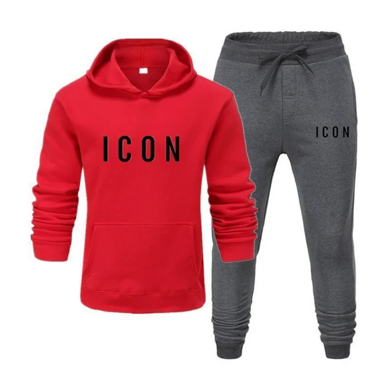 

Hoodies，Hoodie，Sweatshirts，New Product Spring And Autumn Two-Piece Fashion Hooded Sweatshirt ICON Men's Track Suit Men's Suit,-3