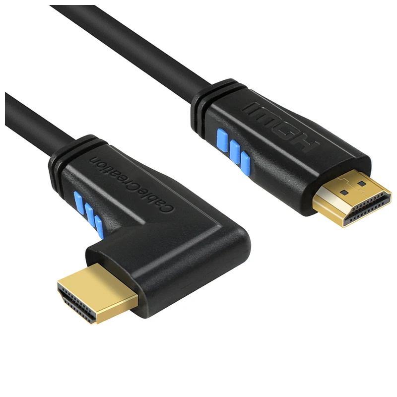 Кабель HDMI под прямым углом 270 градусов вертикальный правый кабель 4K HDMI 2,0, поддержка 4K Ultra HD 3D видео Ethernet Аудио Канал возврата