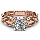 Huitan милое розовое золото Цвет обручальные кольца для женщин с узором сердце веточка стороны классический Косынка оптовая обручальные кольца