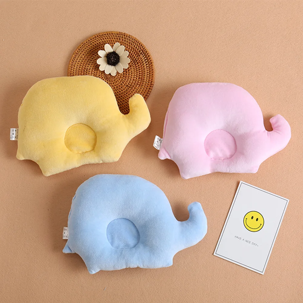

Newborn Baby Pillow Elephant Cartoon Shaping Pillows Head Positioner Anti-rollover Headrest 0-1 Year Old Baby Pillow For Gift