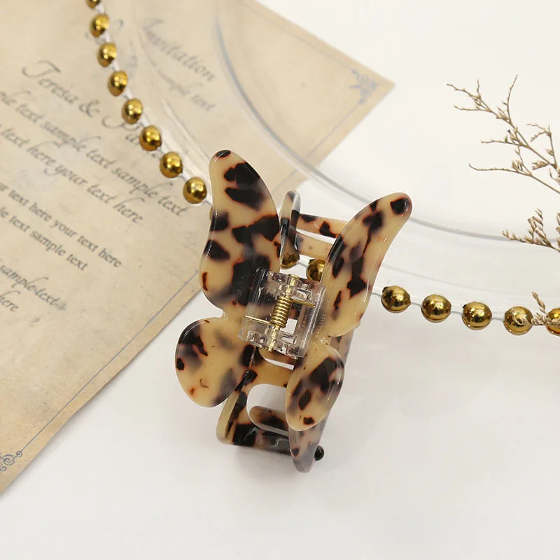

Acetate Resin Hair Claw Sweet Fairy Butterfly Hairpin Clip Leopard Styling Tools Barrettes for Women Girls