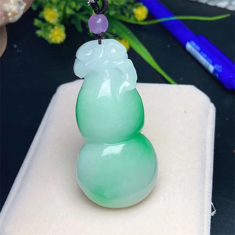 

Hot Selling Natural Hand-carve Jade Gourd Fulu Necklace Pendant Fashion Jewelry Fishion Accessories Men Women Luck Gifts