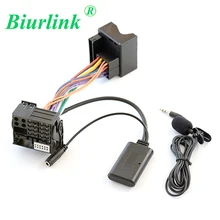 Biurlink 40Pin Quadlock Fakra Car Stereo RD4 Headunit Full Harness Cable Bluetooth Microphone AUX IN Ca for For Peugeot Citroen