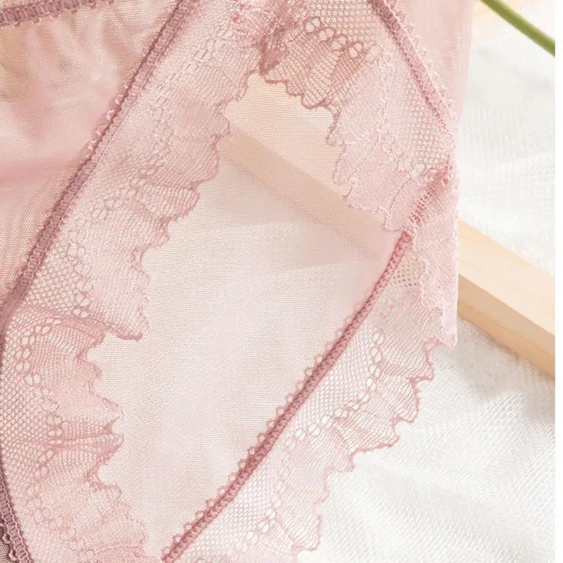 

3 Pcs Panties For Woman Underwear Breathable Soft Sexy Lace Lingerie Ladies Briefs Plus Size Transparent Underpants Female Q3873