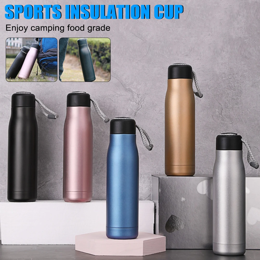 

550ml Thermos Bottle Double Wall Stainles Steel Water Bottle Keep Hot And Cold Insulated Vacuum Flask For Sport Camping Hiking